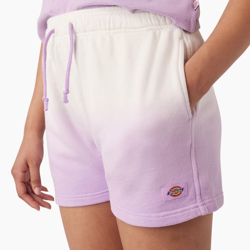 Purple Dickies Relaxed Fit Ombre Knit Women's Shorts | 689-IEZSGX