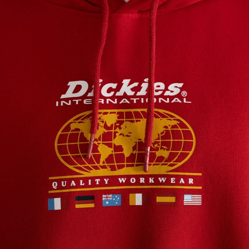 Red Dickies Jake Hayes Graphic Men's Hoodie | 907-RIBUDW