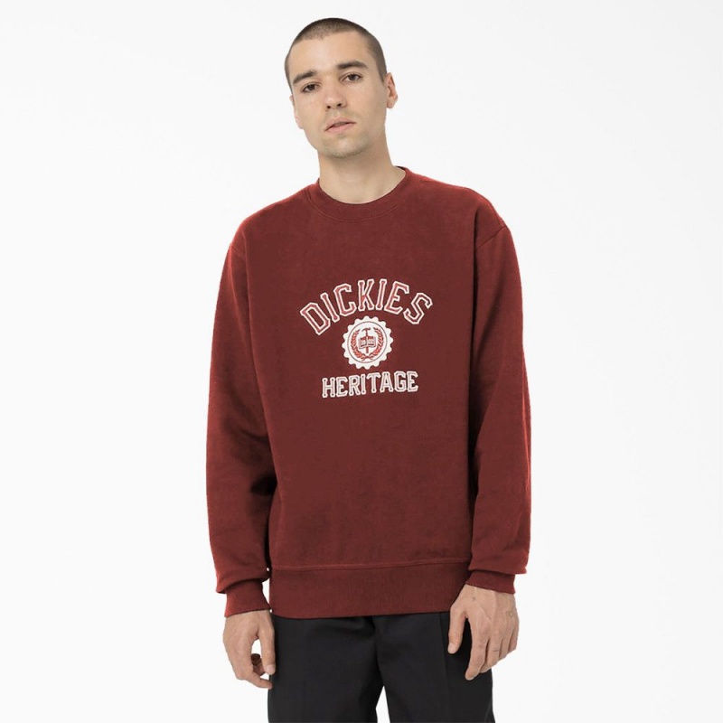 Red Dickies Oxford Graphic Men\'s Sweatshirt | 902-ENPLYM