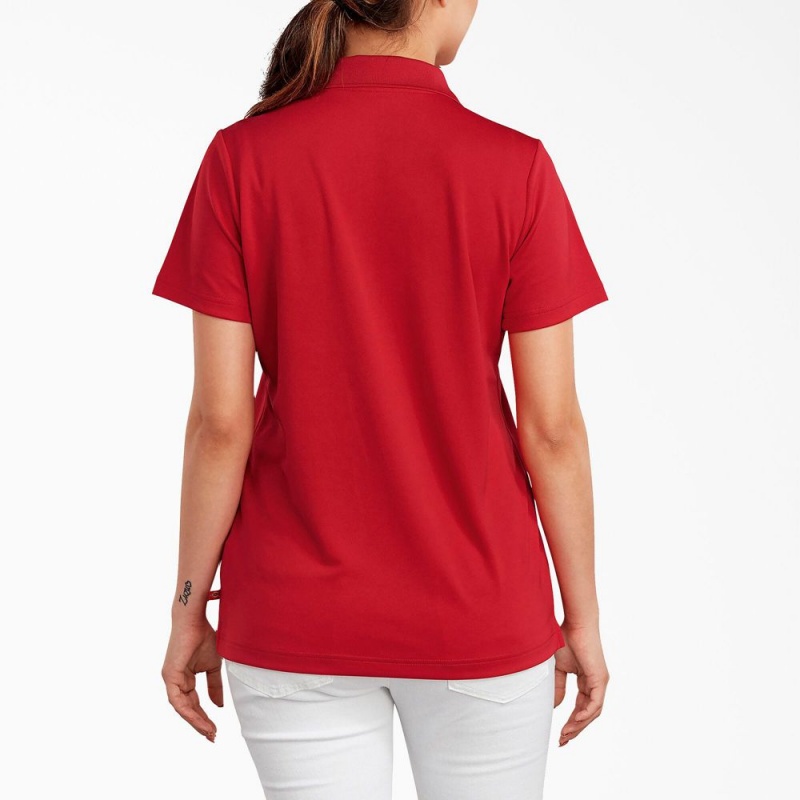 Red Dickies Performance Women's Polo Shirt | 406-WGLFVH