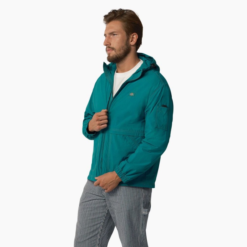 Turquoise Dickies Jackson Windbreaker Men's Jacket | 903-XMTEHY