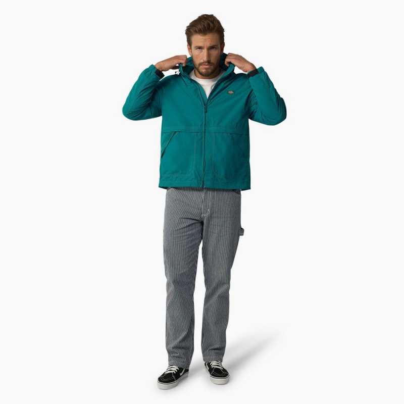 Turquoise Dickies Jackson Windbreaker Men's Jacket | 903-XMTEHY