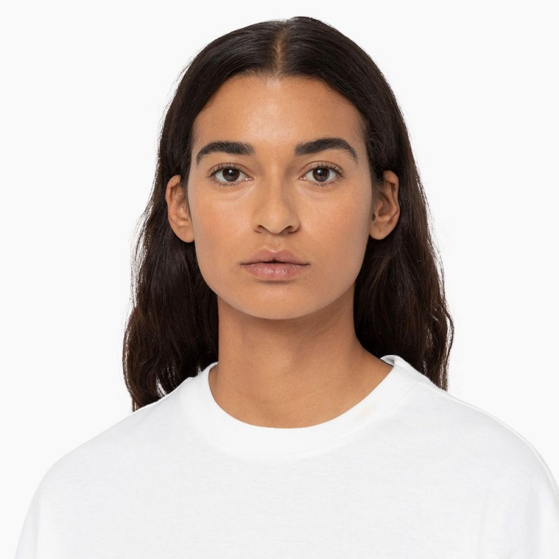 White Dickies Creswell Graphic Women's T-Shirt | 508-LBUZMK