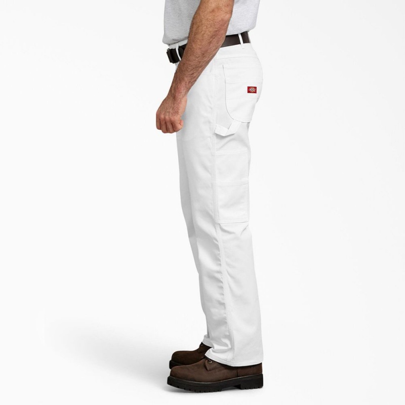 White Dickies FLEX Relaxed Fit Painter's Men's Pants | 853-WABPSY