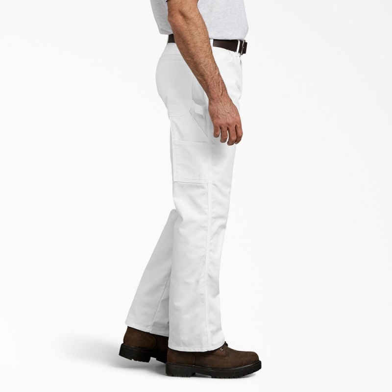 White Dickies FLEX Relaxed Fit Painter's Men's Pants | 853-WABPSY