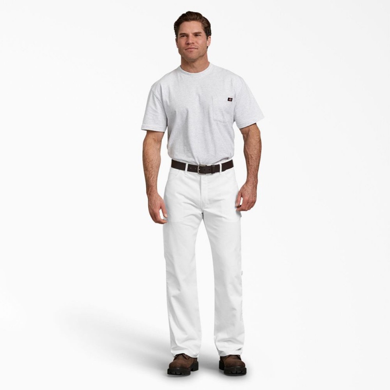 White Dickies FLEX Relaxed Fit Painter's Men's Pants | 853-WABPSY