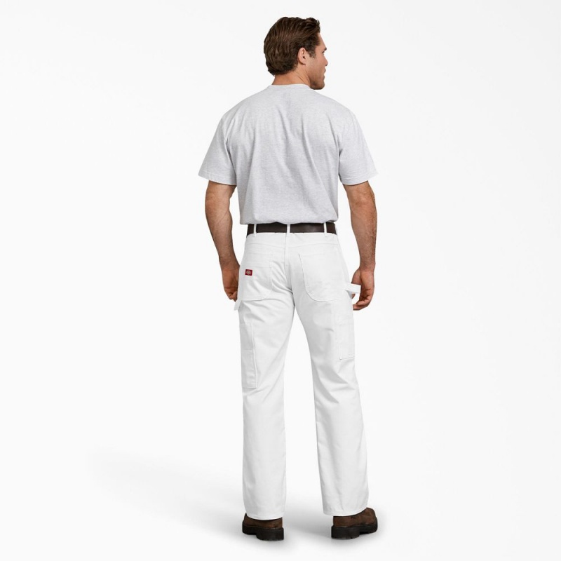 White Dickies FLEX Relaxed Fit Painter's Men's Pants | 853-WABPSY