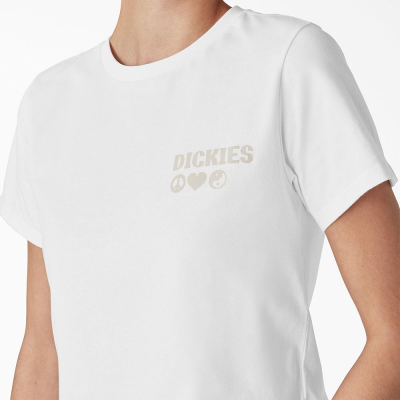 White Dickies Graphic Women's T-Shirt | 509-HINUOY