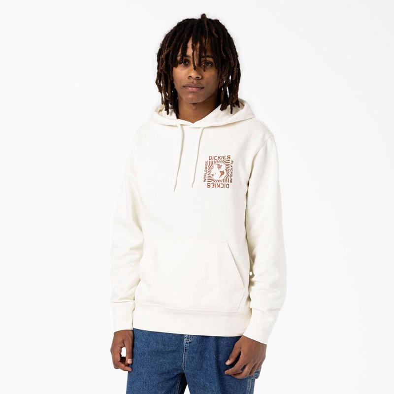 White Dickies Marbury Graphic Men's Hoodie | 409-OYTWNP