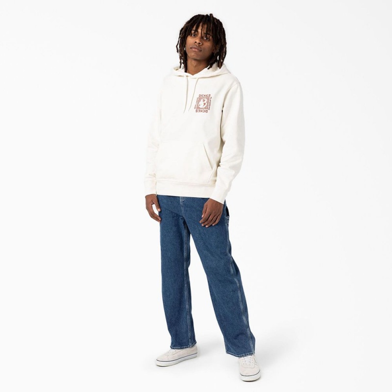 White Dickies Marbury Graphic Men's Hoodie | 409-OYTWNP