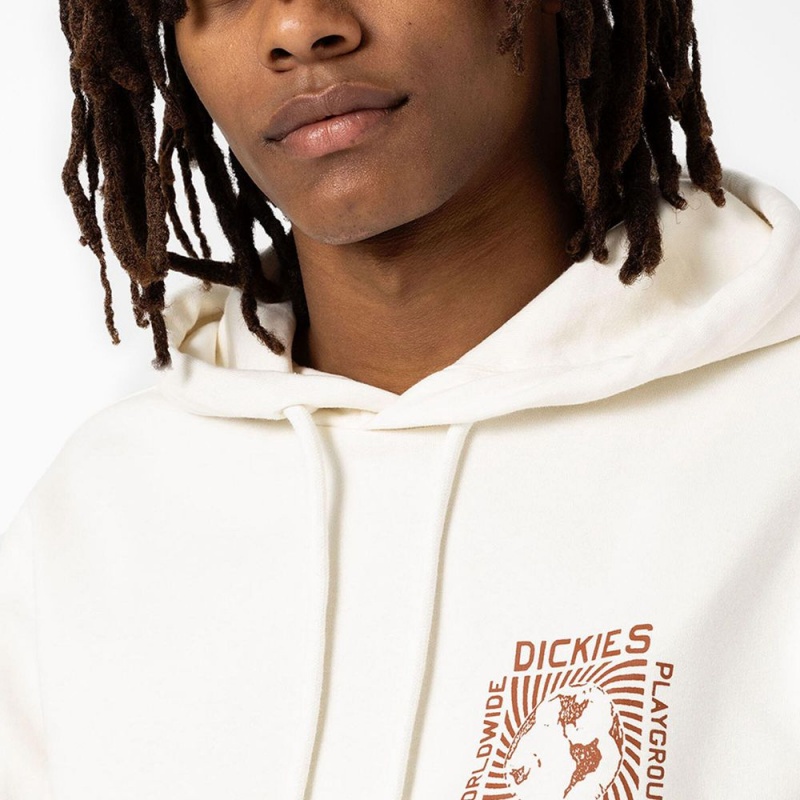 White Dickies Marbury Graphic Men's Hoodie | 409-OYTWNP