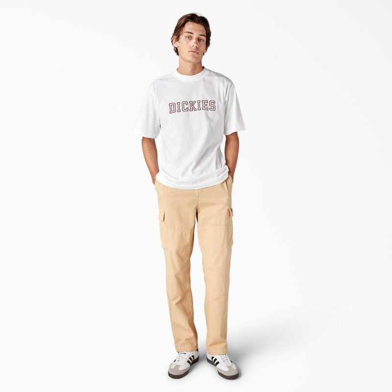 White Dickies Melvern Graphic Men's T-Shirt | 613-LHFDEA