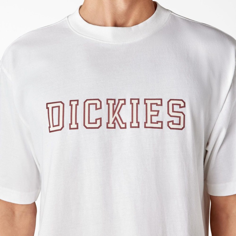 White Dickies Melvern Graphic Men's T-Shirt | 613-LHFDEA