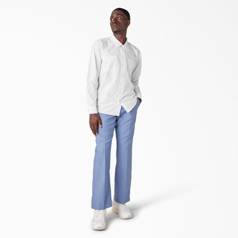 White Dickies Premium Collection Service Men's Shirt | 012-CSTWOL