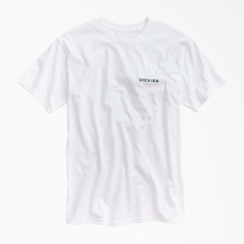 White Dickies Quality Workwear Graphic Men's T-Shirt | 938-EPWTAG