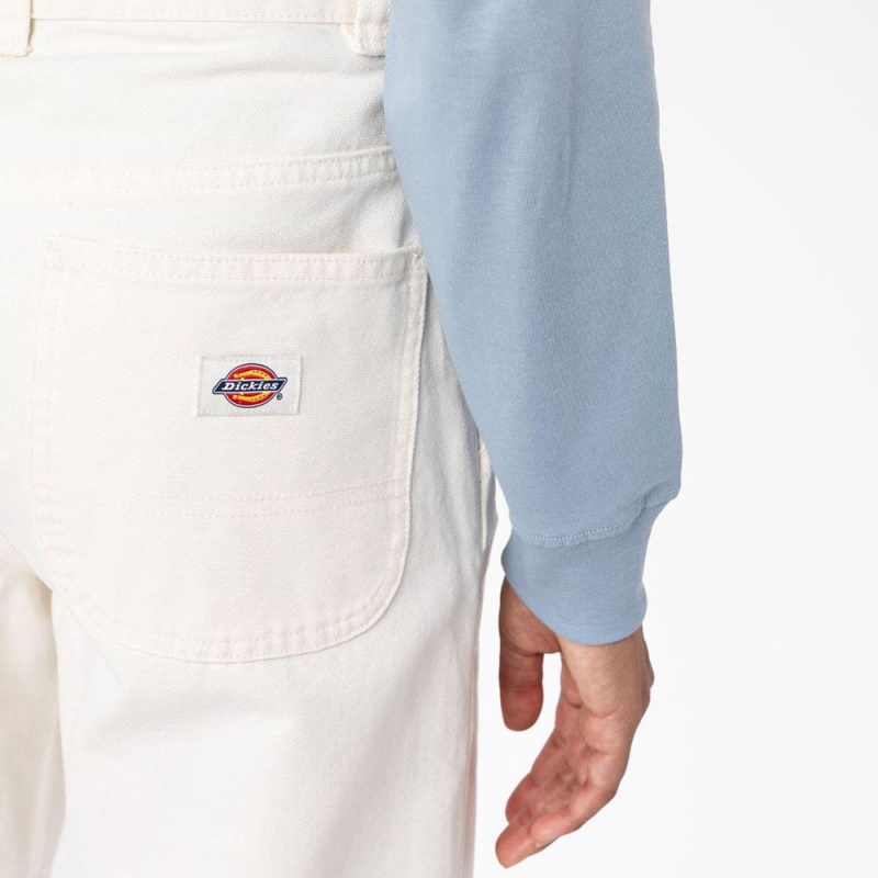 White Dickies Regular Fit Duck Women's Pants | 412-DPQGHA