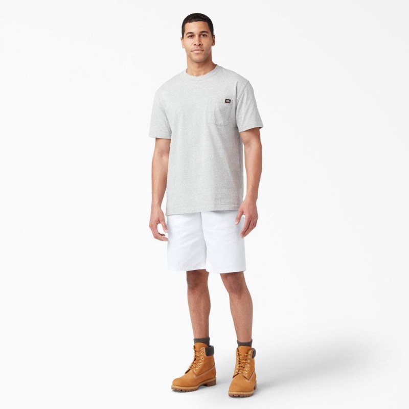 White Dickies Relaxed Fit Carpenter Painter Men's Shorts | 317-YXTNLP