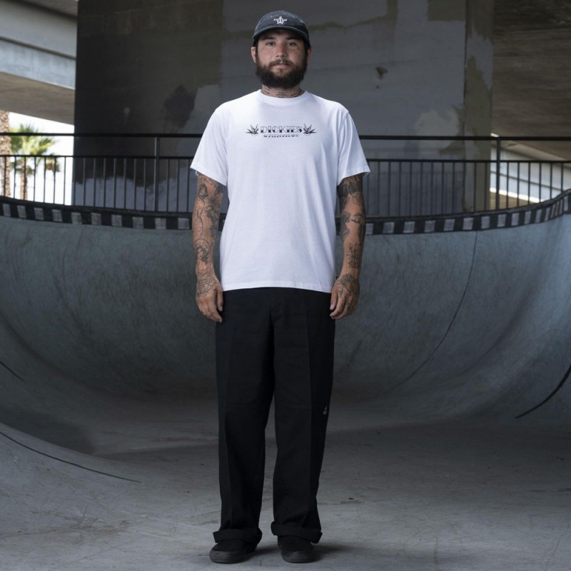 White Dickies Ronnie Sandoval Photo Men's T-Shirt | 042-RSQIDX