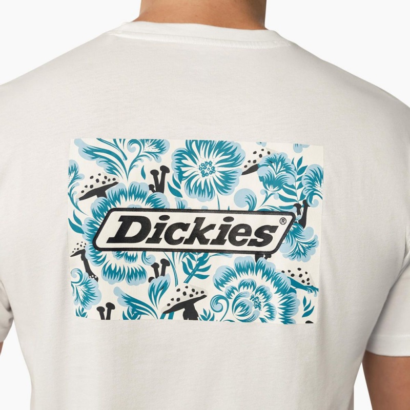 White Dickies Roseburg Short Sleeve Men's T-Shirt | 958-GOITWU