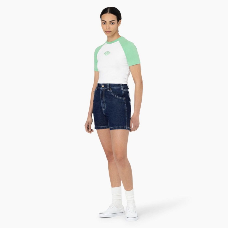 White Dickies Sodaville Cropped Women's T-Shirt | 921-LFZTPX