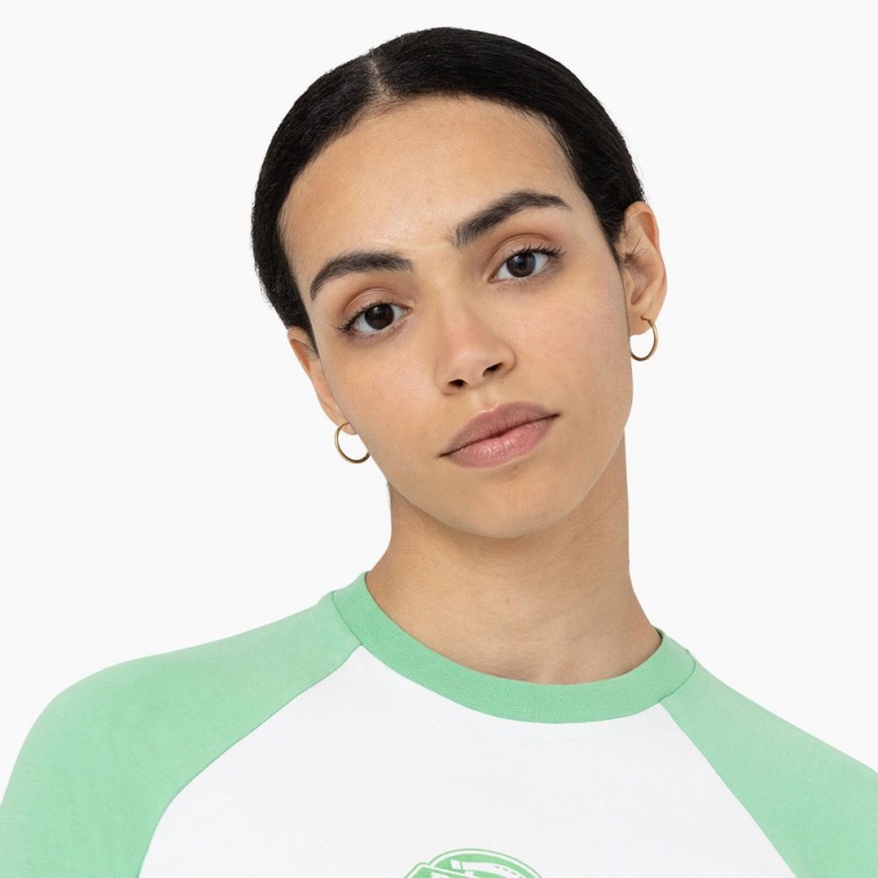 White Dickies Sodaville Cropped Women's T-Shirt | 921-LFZTPX