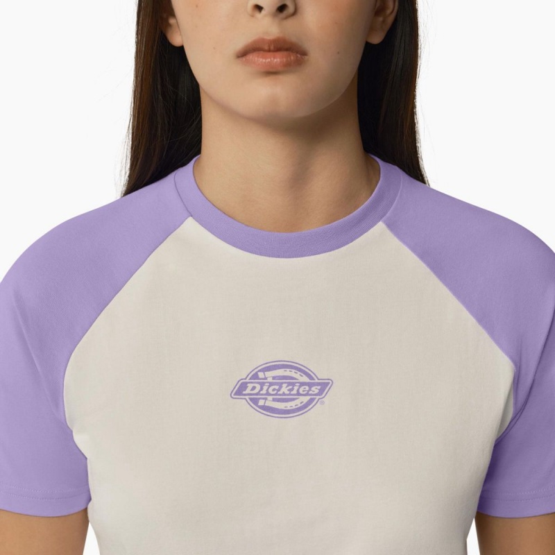 White Dickies Sodaville Cropped Women's T-Shirt | 203-UVXMSQ