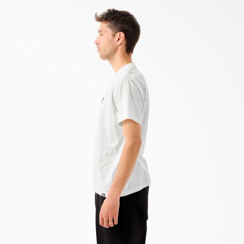 White Dickies Tom Knox Graphic Men's T-Shirt | 871-YBJSOI