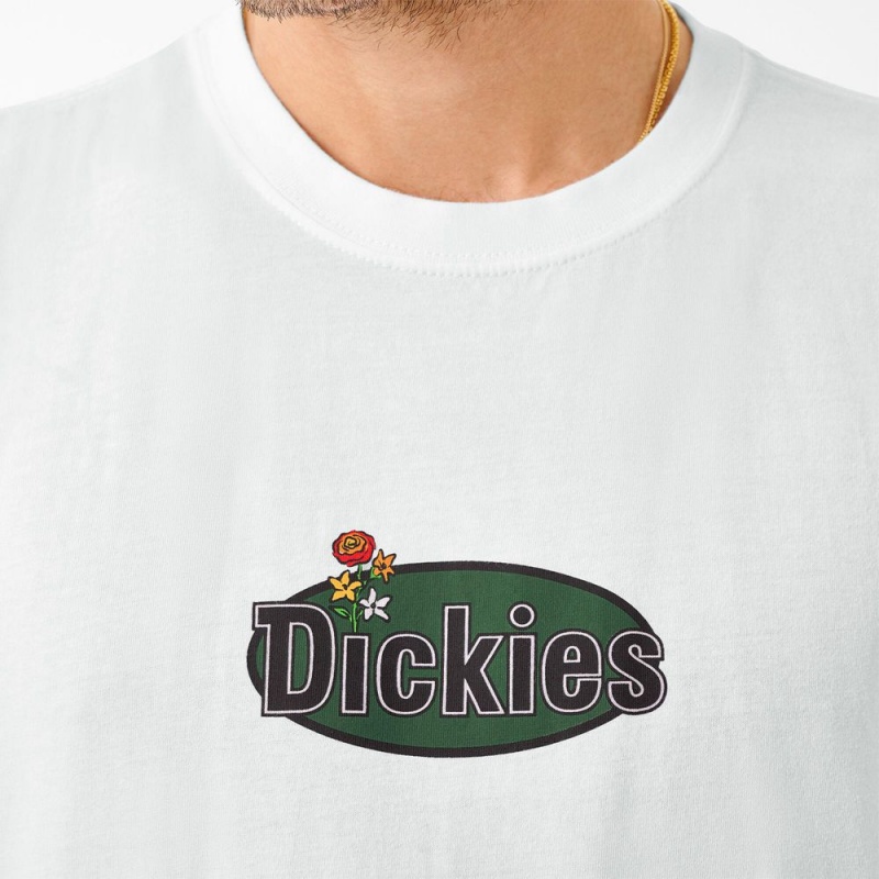 White Dickies Tom Knox Graphic Men's T-Shirt | 871-YBJSOI