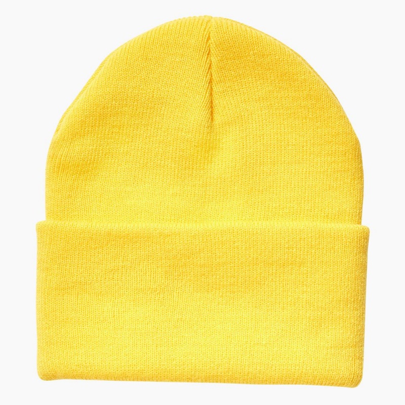 Yellow Dickies Breast Cancer Awareness Cuffed Knit Women's Beanie | 196-LBVMWF