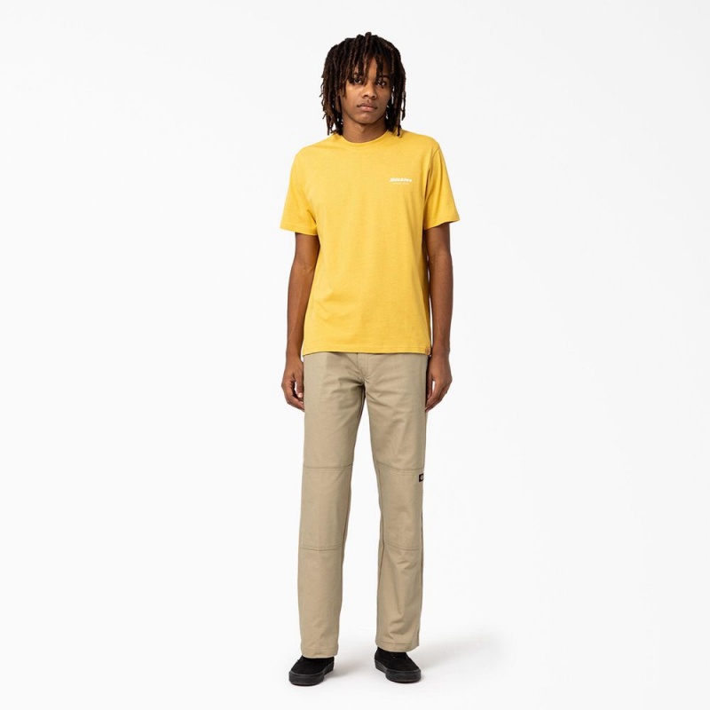 Yellow Dickies Camden Box Graphic Men's T-Shirt | 862-ASEJQO