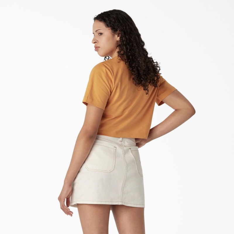 Yellow Dickies Desert Graphic Cropped Women's T-Shirt | 096-XMKWZN