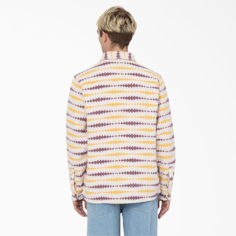 Yellow Dickies Falkville Long Sleeve Men's Shirt | 203-QLHBNW