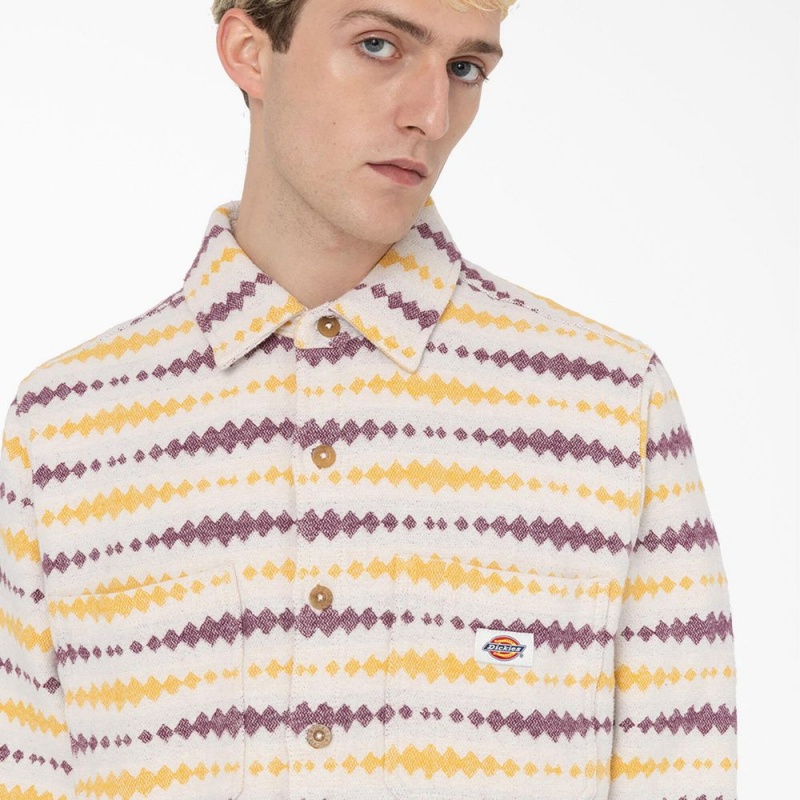 Yellow Dickies Falkville Long Sleeve Men's Shirt | 203-QLHBNW