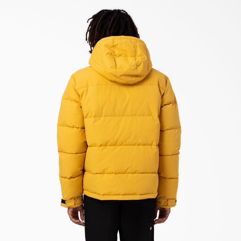 Yellow Dickies Glacier View Anorak Puffer Men's Jacket | 795-ANGRYP