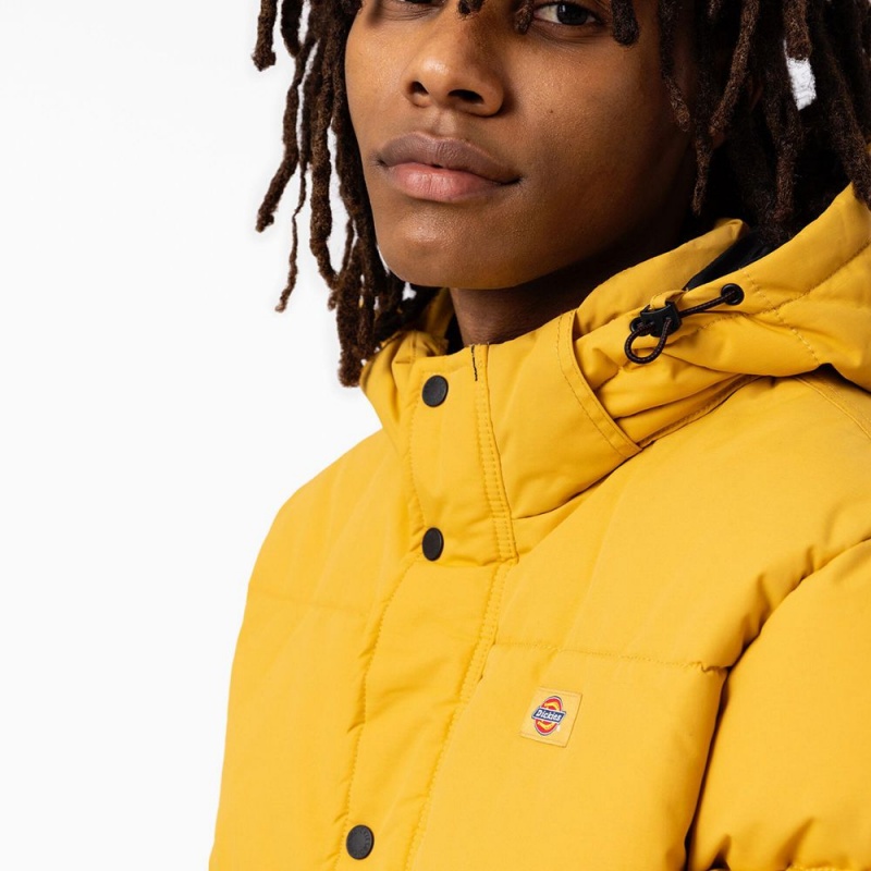 Yellow Dickies Glacier View Anorak Puffer Men's Jacket | 795-ANGRYP