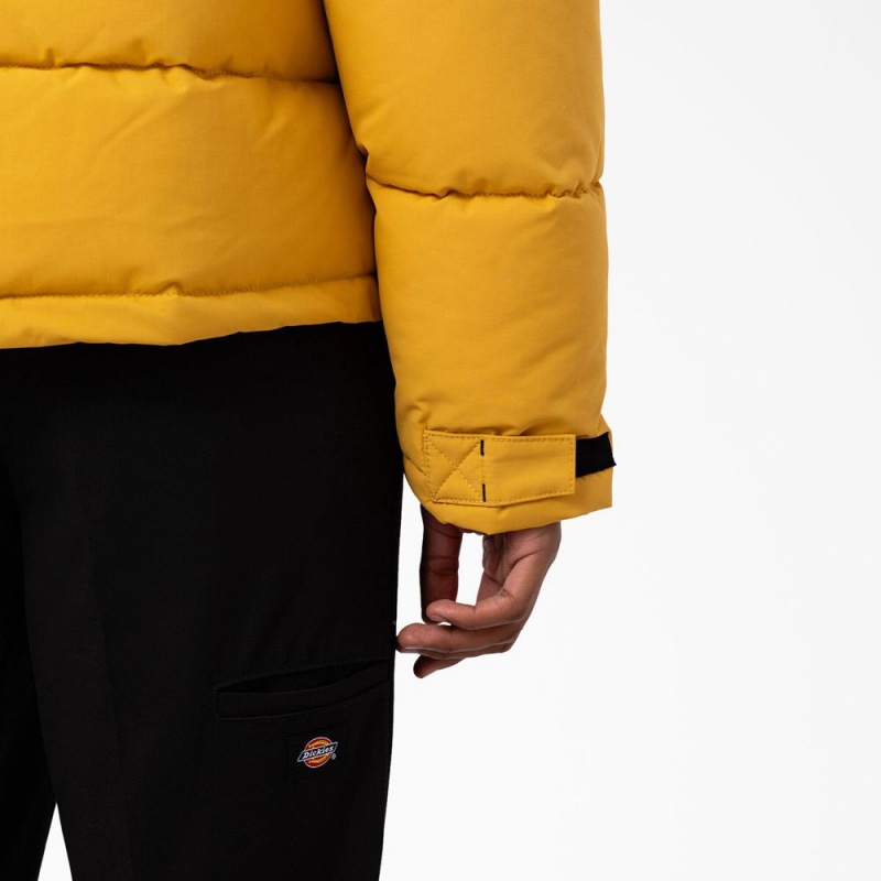 Yellow Dickies Glacier View Anorak Puffer Men's Jacket | 795-ANGRYP